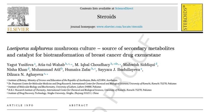 BOTANİKLƏRİN HƏMMÜƏLLİFİ OLDUĞU MƏQALƏ STEROIDS JURNALINDA ÇAP OLUNUB